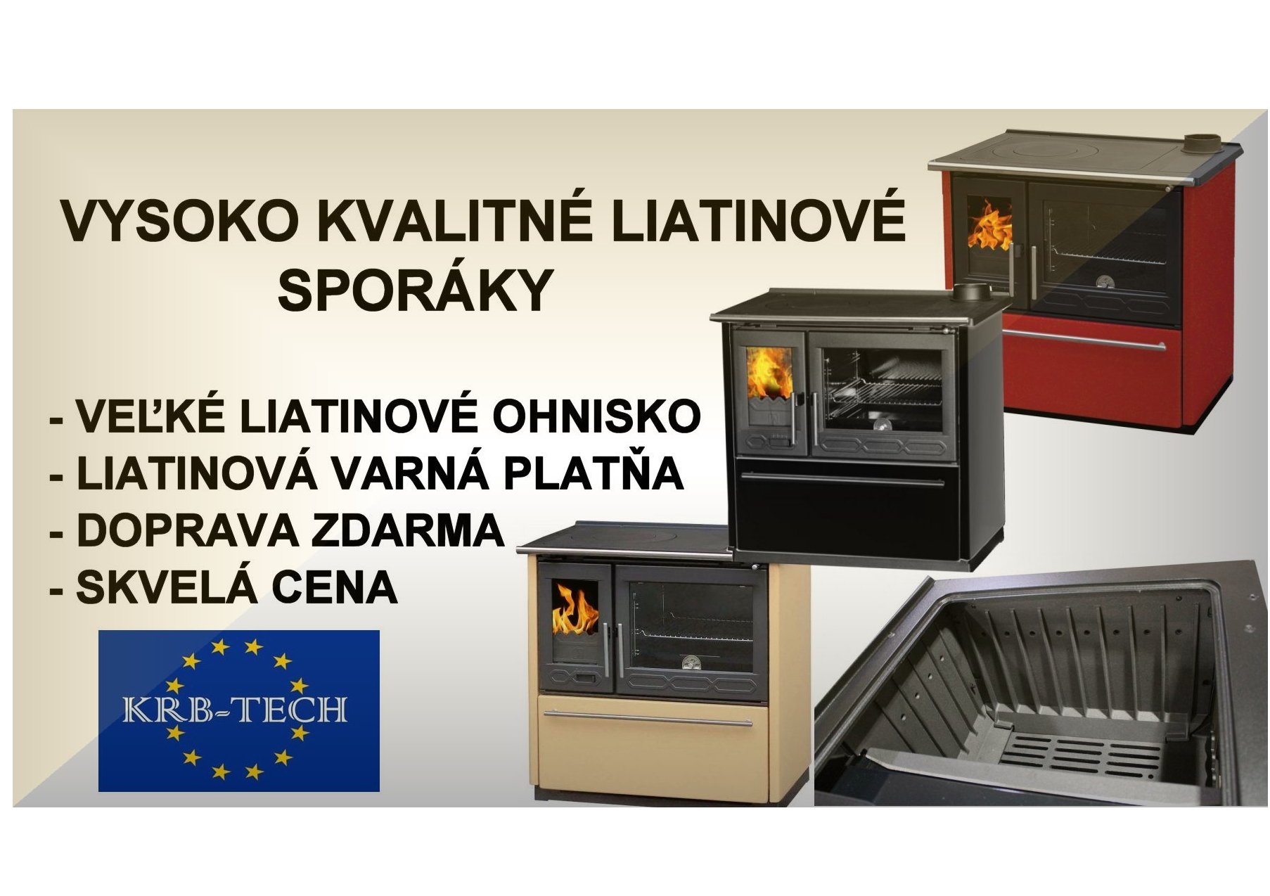 predaj kvalitných liatinových sporákov na duhé palivo ako aj pecí na drevo