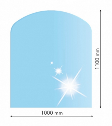  sklo pod krbové kachle 8 mm polkruhové